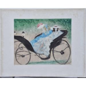 Louis Icart "the Calèche" Aquatint 32x40